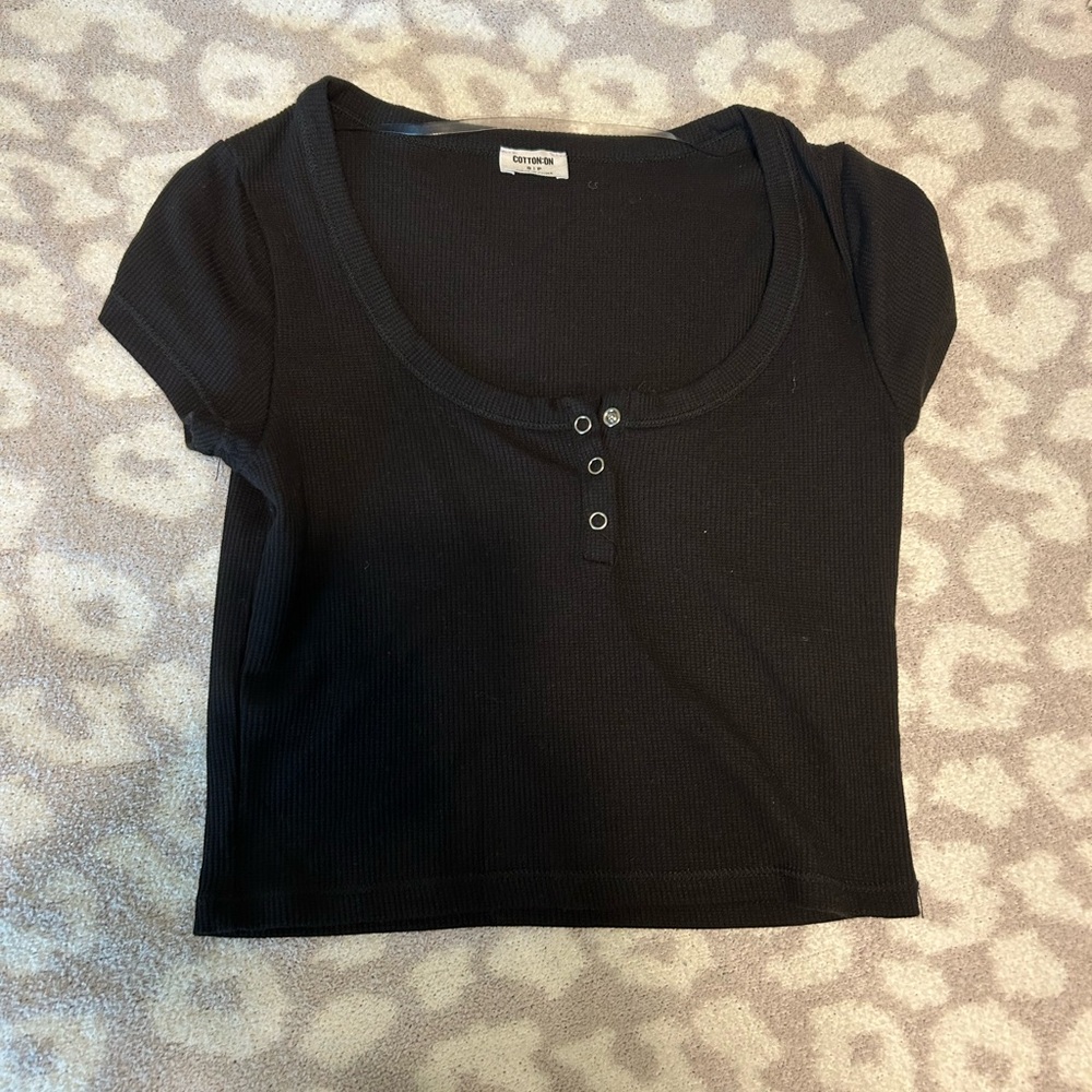 Cotton On Black Crop Top